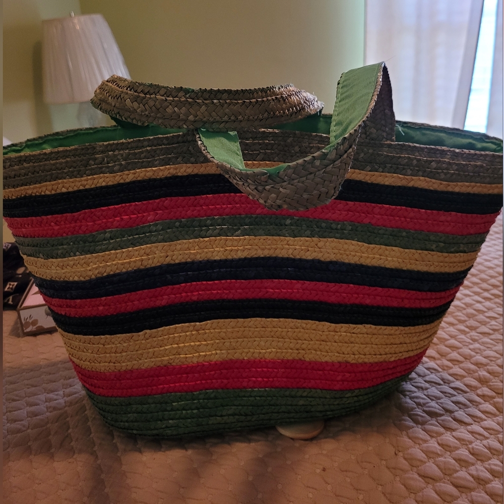 LARGE STRAW TOTE BAG